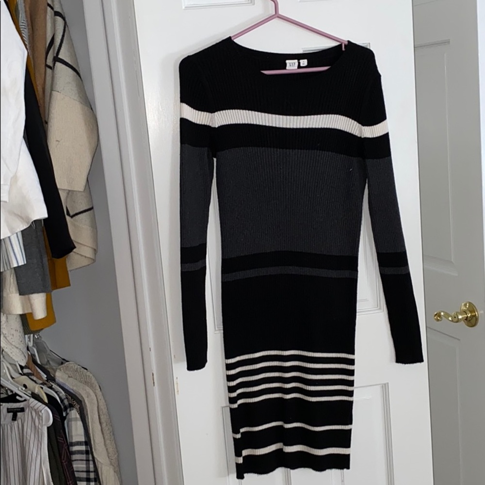 Gap Long sleeve striped sweater dress size small